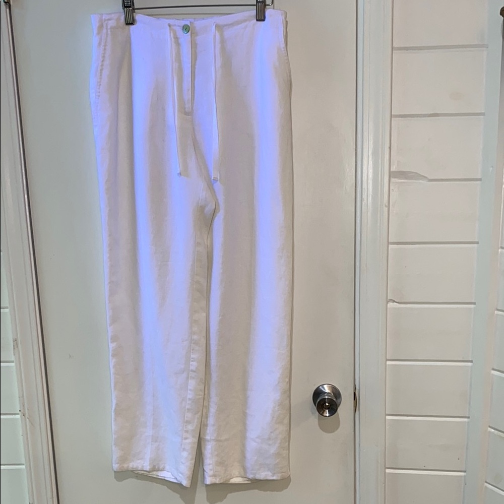 Charter Club White Relaxed Fit Trousers